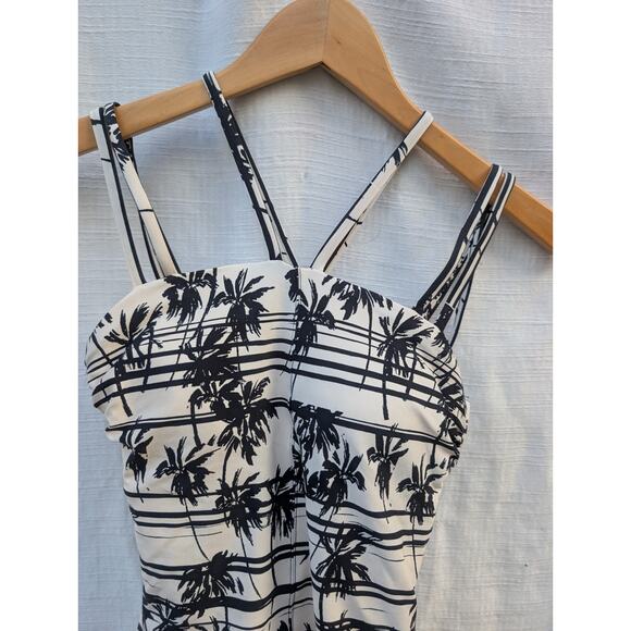 Anthropologie Mermaid Women's Tropical Palm Tree One Piece Swimsuit S/P Coastal - Picture 2 of 6